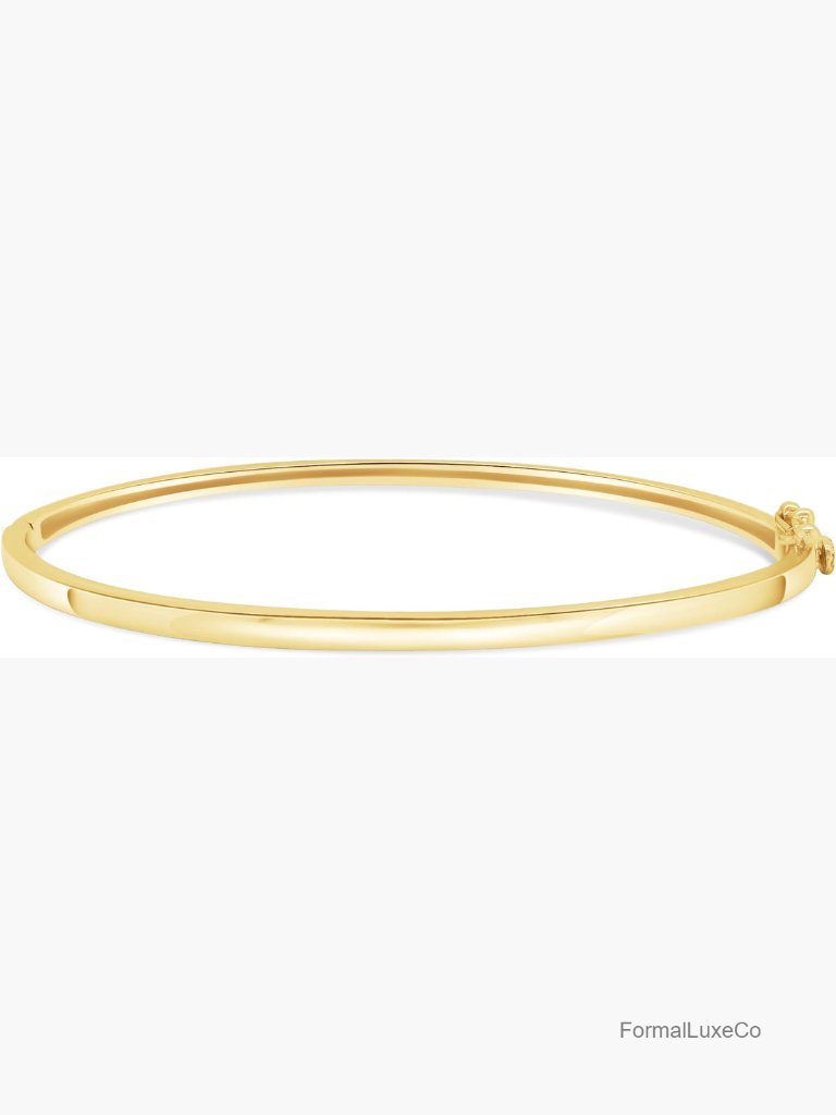 Round Cut Lab Created Moissanite Bangle Bracelet 14k Gold Plated Sterling